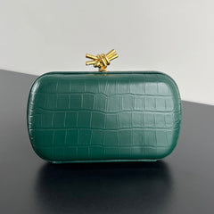 KNOT 19 IN EDEN GREEN CROCODILE PATTERN CALFSKIN