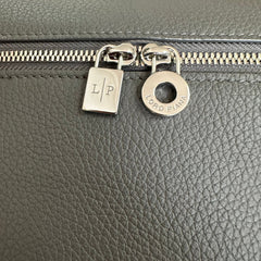 EXTRA POCKET BACKPACK L23.5 IN GRAY CALFSKIN WITH SILVER HARDWARE