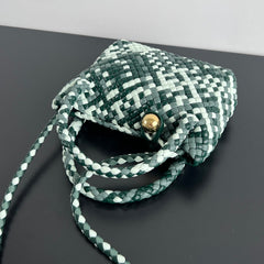 MINI TOSCA 20 IN WHITE MIX GREEN CALFSKIN