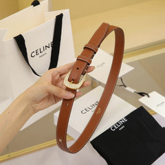 CL MEDIUM 25 MM MARCO BELT WITH STRASS IN BRONZE BROWN CALFSKIN GOLD HARDWARE