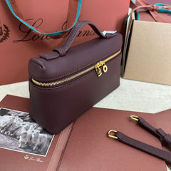 EXTRA POCKET L19 IN WINE PURPLE CALFSKIN WITH GOLD HARDWARE