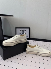 LACELESS SNEAKERS PLATFORM IN WHITE CANVAS