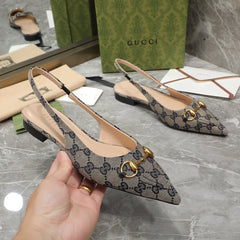 GG Flat Sandals Black Caro