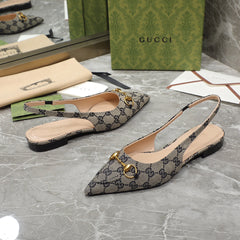 GG Flat Sandals Black Caro