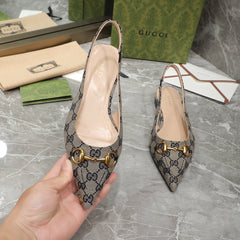 GG Flat Sandals Black Caro