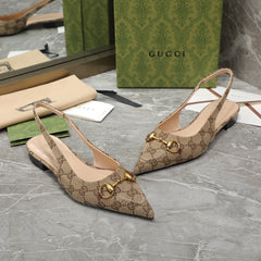 GG Flat Sandals Brown Caro