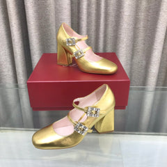 LP ROGER VIVIER SANDAL METALLIC GOLD LEATHER