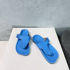 LW THONG SANDALS TRUE BLUE CALFSKIN