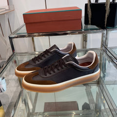 LP TENNIS WALK SNEAKERS ANCHOR AND BROWN CALFSKIN