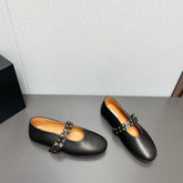 ALAIA MARY JANE SHOES IN BLACK LAMBSKIN SILVER HARDWARE