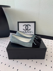 BALLET FLAT ICEBERG BLUE MIX BLACK VELVET