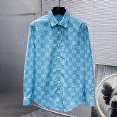 LV BLUE DAMIER LONG-SLEEVED SHIRT 238816