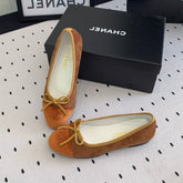 BALLET FLAT LIGHT BROWN MIX BROWN VELVET