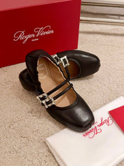 MARY JANES WITH TWO STRAPS IN BLACK SOFT LAMBSKIN