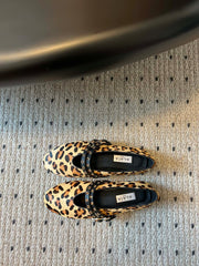 ALAIA MARY JANE SHOES IN LEOPARD ZP CUSTOM STRAW AND DENIM