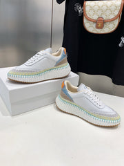 NAMA SNEAKER 5 CM IN WHITE MIX GREEN CALFSKIN