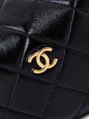 HOBO BAG 18 IN BLACK SOFT LAMBSKIN GOLD CHAIN