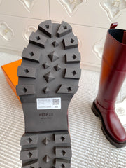 JAIME BOOT IN BURGUNDY RED CALFSKIN