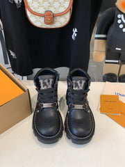 LV CHECKER ANKLE BOOT IN BLACK CALFSKIN