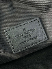 GETAWAY MESSENGER 18 IN GUN METAL MONOGRAM ECLIPSE CANVAS