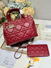 SMALL 28 TOUJOURS BAG IN RUBY RED MACROCANNAGE LAMBSKIN
