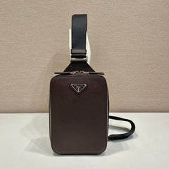 CHEST BAG 20 IN CHOCOLATE SAFFIANO LEATHER