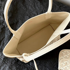 ANJOU MINI BAG 20 IN BEIGE GOYARDINE CANVAS AND CALFSKIN