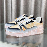 LV TRAINER SNEAKERS IN LIGHT ORANGE OMBRE MIX COLORFUL CALFSKIN