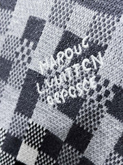 LV KNITTED SWEATER IN GRAY BLACK WHITE DAMOFLAGE MOTIF WOOL 238799