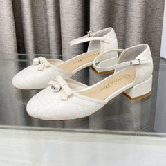 PEARL MARY JANE PUMP IN WHITE LAMBSKIN 30 MM
