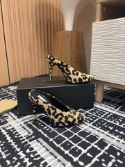 HIGH-HEEL 10 CM MULES IN CRYSLEOPARD PONY HAIR