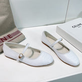 WHITE PYTHON PRINT LEATHER BALLET FLATS