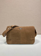 HOBO BAG 35 IN GINGERBREAD SUEDE SILVER LOGO