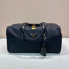 TRAVEL BAG 40 IN BLACK WATERPROOF FABRIC GOLD PADLOCK