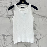 CC White Knitted Fabric Vest