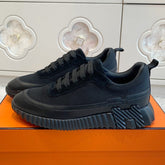 BOUNCING SNEAKER IN BLACK GRAPHIC MESH AND CALFSKIN