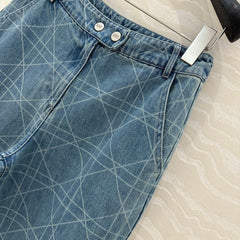 DIOR RETRO WASHED PLAID STRAIGHT-LEG JEANS