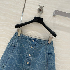 DIOR RETRO WASHED PLARETRO WASHED PLAID DENIM MINI SKIRT
