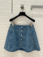 DIOR RETRO WASHED PLARETRO WASHED PLAID DENIM MINI SKIRT
