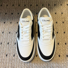 BLOCK SNEAKER WITH TRIOMPHE IN WHITE MIX BLACK CALFSKIN
