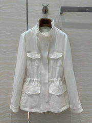 LP CLASSIC STAND-COLLAR LINEN JACKET 265165
