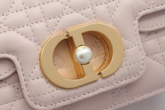 JOLIE TOP HANDLE BAG 19 IN PALE PINK CANNAGE CALFSKIN