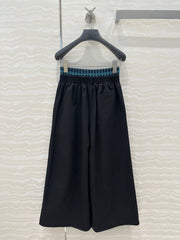 Loewe Wide-leg Straight Pants Black Cotton