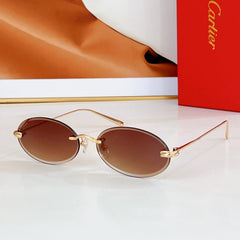 PREMIÈRE RIMLESS OVAL FRAME SUNGLASSES CT0565S IN METAL
