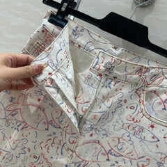 CC Straight Pants Multicolor Denim Cotton