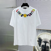 LV WHITE COTTON T-SHIRT COLORFUL LOGO 238820