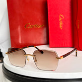 SANTOS SQUARE FRAME SUNGLASSES 524481 IN METAL AND WOODEN