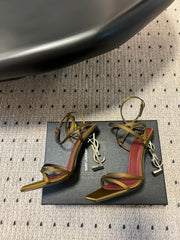 YSL HIGH HEEL SANDALS IN GOLD CALFSKIN