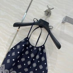 MIUMIU MIDNIGHT BLUE STRAPPY BACK TOP