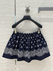 MIUMIU MIDNIGHT BLUE PLEATED MIDI SKIRT